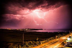 Photo of lightning over the British isles last night.